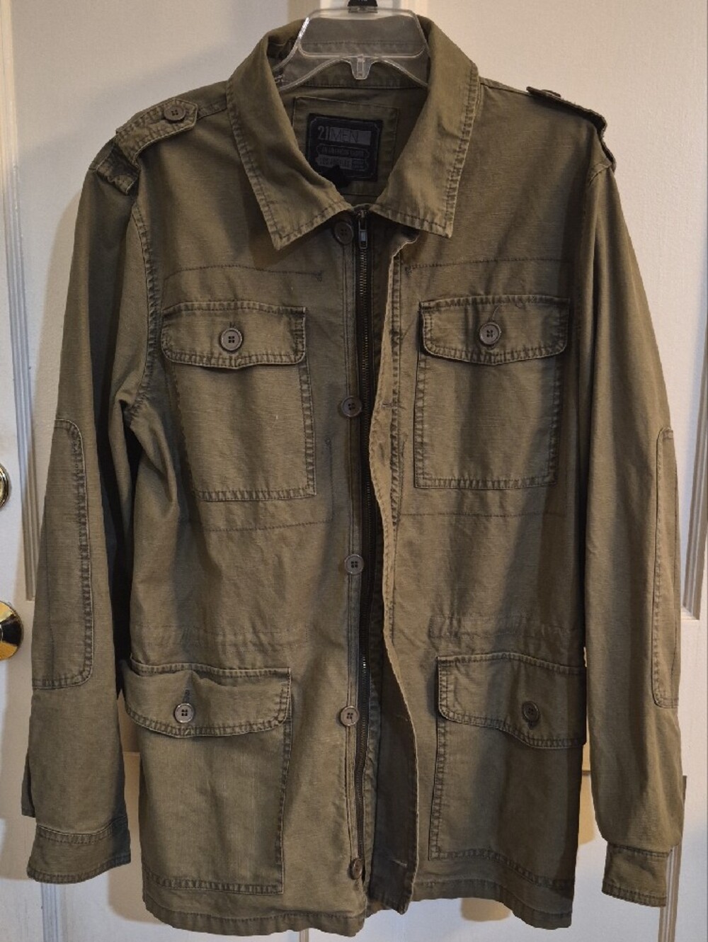 21men Olive Green Military Field Jacket